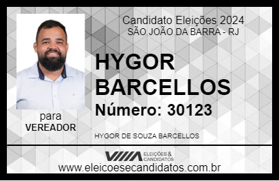 Candidato HYGOR BARCELLOS 2024 - SÃO JOÃO DA BARRA - Eleições