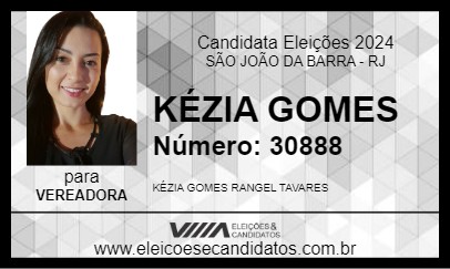 Candidato KÉZIA GOMES 2024 - SÃO JOÃO DA BARRA - Eleições