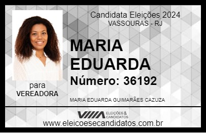 Candidato MARIA EDUARDA 2024 - VASSOURAS - Eleições