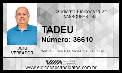 Candidato TADEU 2024 - VASSOURAS - Eleições