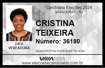 Candidato CRISTINA TEIXEIRA 2024 - VASSOURAS - Eleições