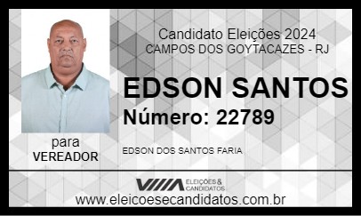 Candidato EDSON SANTOS 2024 - CAMPOS DOS GOYTACAZES - Eleições