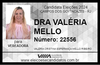 Candidato DRA VALÉRIA MELLO 2024 - CAMPOS DOS GOYTACAZES - Eleições