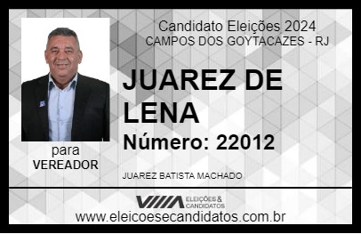 Candidato JUAREZ DE LENA 2024 - CAMPOS DOS GOYTACAZES - Eleições