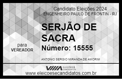 Candidato SERJÃO DE SACRA 2024 - ENGENHEIRO PAULO DE FRONTIN - Eleições