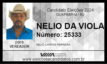 Candidato NELIO DA VIOLA 2024 - GUAPIMIRIM - Eleições