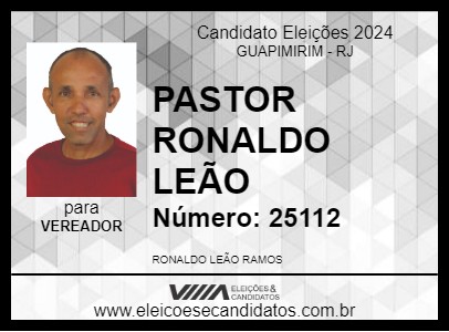 Candidato PASTOR RONALDO LEÃO 2024 - GUAPIMIRIM - Eleições