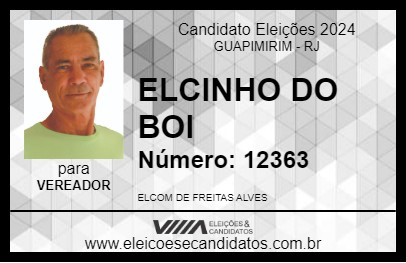 Candidato ELCINHO DO BOI 2024 - GUAPIMIRIM - Eleições