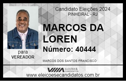 Candidato MARCOS DA LOREN 2024 - PINHEIRAL - Eleições