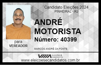 Candidato ANDRÉ MOTORISTA 2024 - PINHEIRAL - Eleições