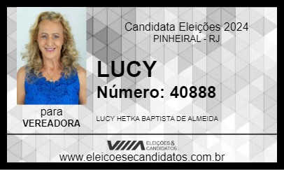 Candidato LUCY 2024 - PINHEIRAL - Eleições