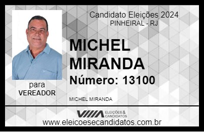 Candidato MICHEL MIRANDA 2024 - PINHEIRAL - Eleições