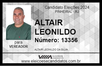 Candidato ALTAIR LEONILDO 2024 - PINHEIRAL - Eleições