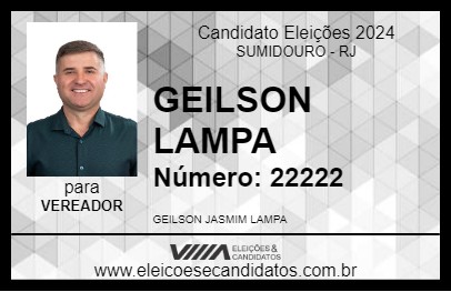 Candidato GEILSON LAMPA 2024 - SUMIDOURO - Eleições