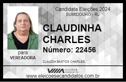 Candidato CLAUDINHA CHARLES 2024 - SUMIDOURO - Eleições