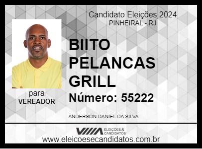 Candidato BIITO PELANCAS GRILL 2024 - PINHEIRAL - Eleições