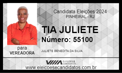 Candidato TIA JULIETE 2024 - PINHEIRAL - Eleições