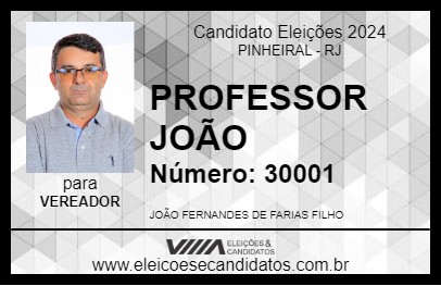 Candidato PROFESSOR JOÃO 2024 - PINHEIRAL - Eleições