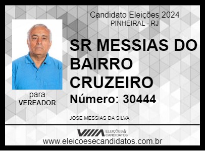 Candidato SR MESSIAS DO BAIRRO CRUZEIRO 2024 - PINHEIRAL - Eleições