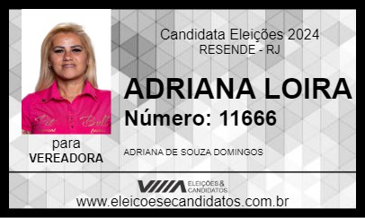 Candidato ADRIANA LOIRA 2024 - RESENDE - Eleições