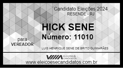 Candidato HICK SENE 2024 - RESENDE - Eleições