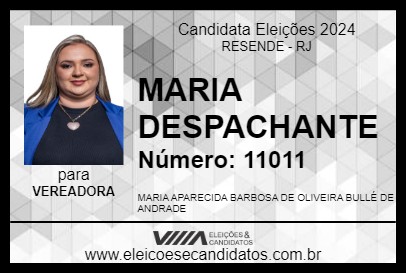 Candidato MARIA DESPACHANTE 2024 - RESENDE - Eleições