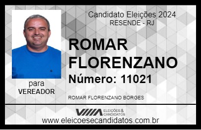 Candidato ROMAR FLORENZANO 2024 - RESENDE - Eleições