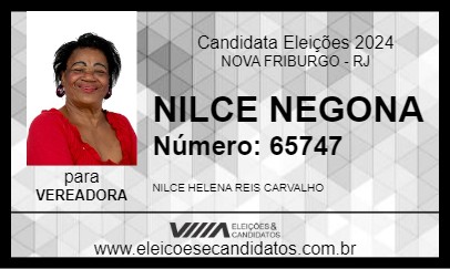 Candidato NILCE NEGONA 2024 - NOVA FRIBURGO - Eleições