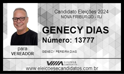 Candidato GENECY DIAS 2024 - NOVA FRIBURGO - Eleições