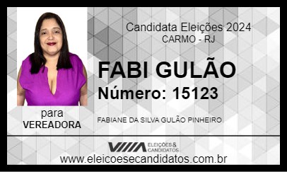 Candidato FABI GULÃO 2024 - CARMO - Eleições