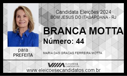 Candidato BRANCA MOTTA 2024 - BOM JESUS DO ITABAPOANA - Eleições