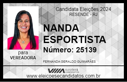 Candidato NANDA ESPORTISTA 2024 - RESENDE - Eleições