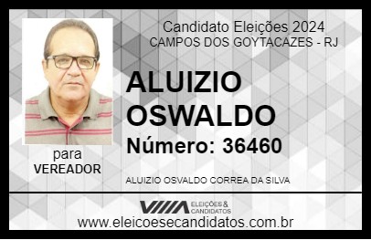 Candidato ALUIZIO OSWALDO 2024 - CAMPOS DOS GOYTACAZES - Eleições