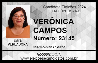 Candidato VERÔNICA CAMPOS 2024 - TERESÓPOLIS - Eleições