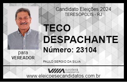 Candidato TECO DESPACHANTE 2024 - TERESÓPOLIS - Eleições