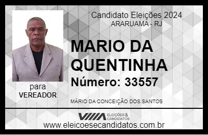 Candidato MARIO DA QUENTINHA 2024 - ARARUAMA - Eleições