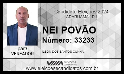 Candidato NEI POVÃO 2024 - ARARUAMA - Eleições