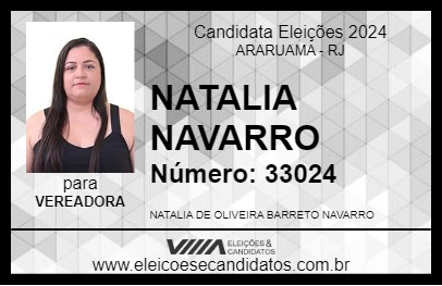 Candidato NATALIA NAVARRO 2024 - ARARUAMA - Eleições