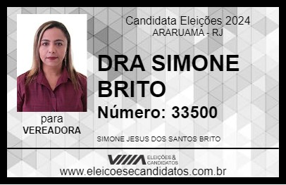 Candidato DRA SIMONE BRITO 2024 - ARARUAMA - Eleições