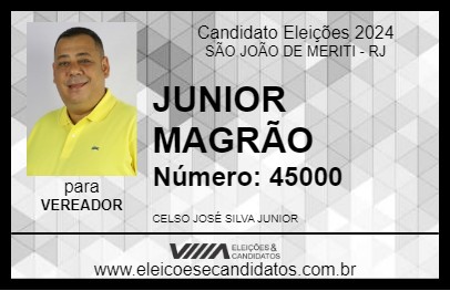 Candidato JUNIOR MAGRÃO 2024 - SÃO JOÃO DE MERITI - Eleições