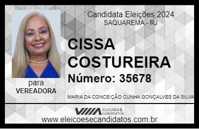 Candidato CISSA COSTUREIRA  2024 - SAQUAREMA - Eleições