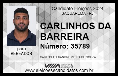 Candidato CARLINHOS DA BARREIRA  2024 - SAQUAREMA - Eleições