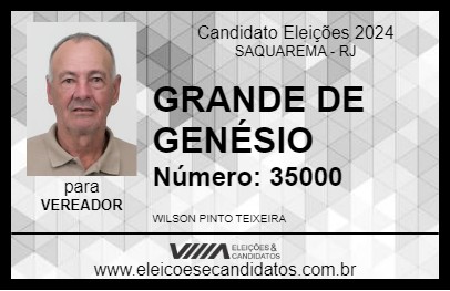 Candidato GRANDE DE GENÉSIO 2024 - SAQUAREMA - Eleições