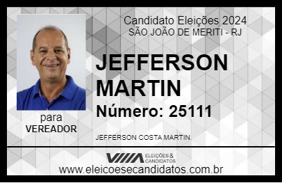 Candidato JEFFERSON MARTIN 2024 - SÃO JOÃO DE MERITI - Eleições