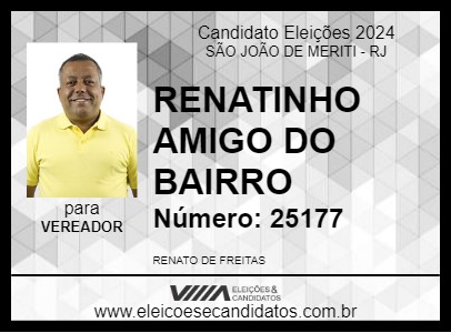 Candidato RENATINHO AMIGO DO BAIRRO 2024 - SÃO JOÃO DE MERITI - Eleições