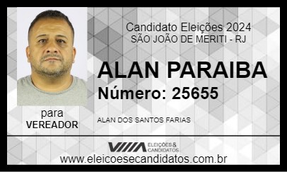 Candidato ALAN PARAIBA 2024 - SÃO JOÃO DE MERITI - Eleições