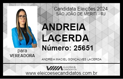 Candidato ANDREIA LACERDA 2024 - SÃO JOÃO DE MERITI - Eleições