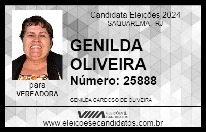 Candidato GENILDA OLIVEIRA 2024 - SAQUAREMA - Eleições