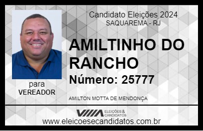 Candidato AMILTINHO DO RANCHO 2024 - SAQUAREMA - Eleições