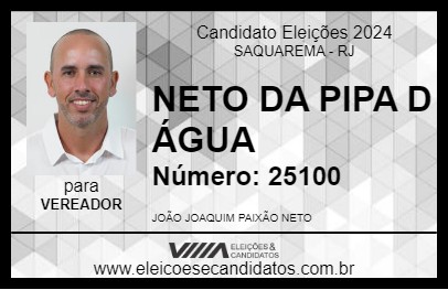 Candidato NETO DA PIPA D ÁGUA 2024 - SAQUAREMA - Eleições